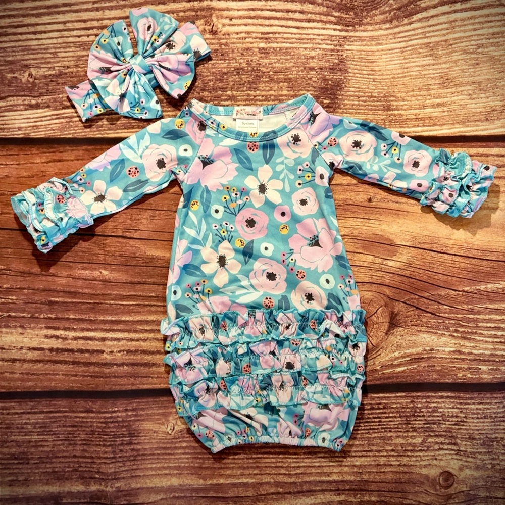 Newborn Gown and Headband
